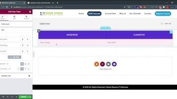 Adding Happy Addons table in Elementor