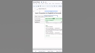 Translate any language in Google Sheets! Google #googlesheets #googlesheetstutorial
