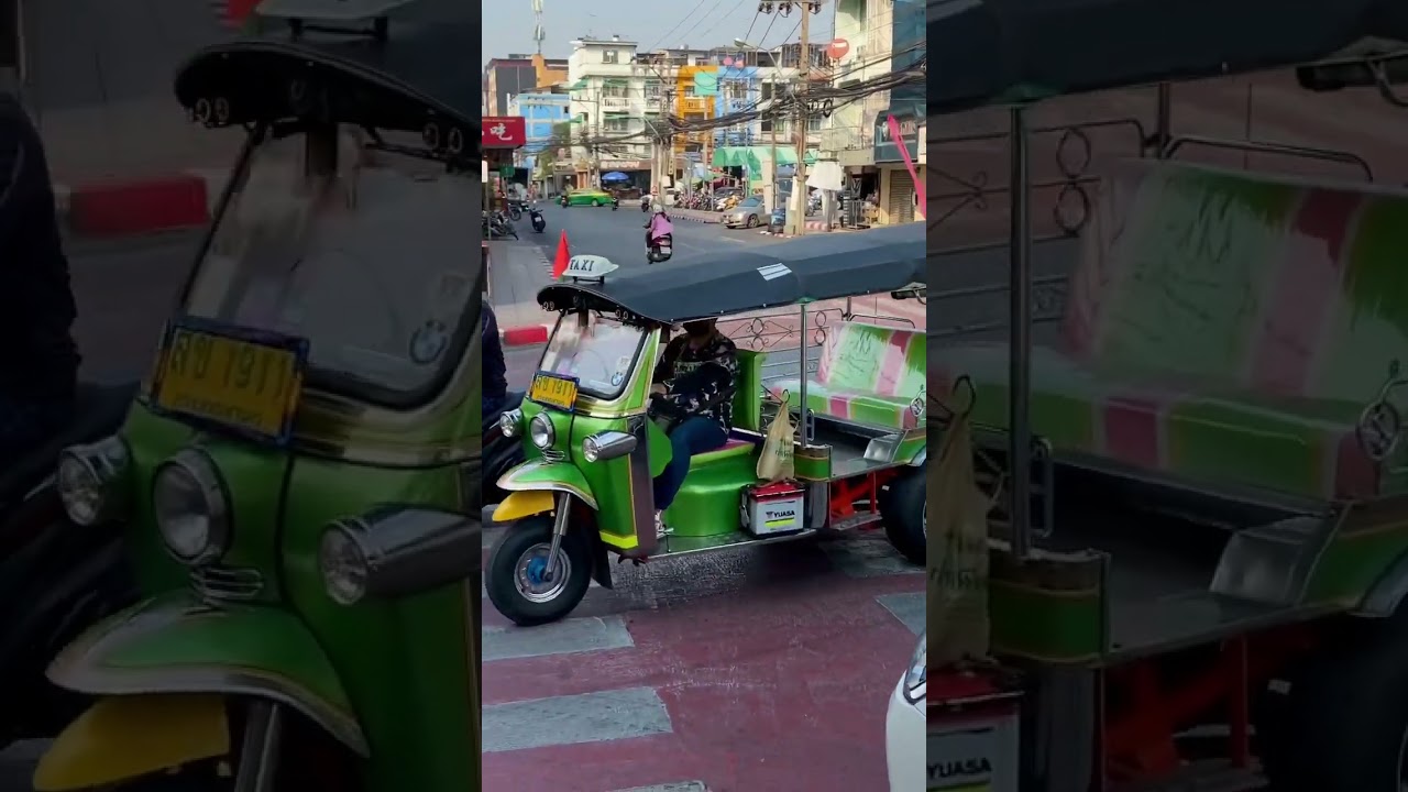 Green TukTuk in Bangkok, Thailand