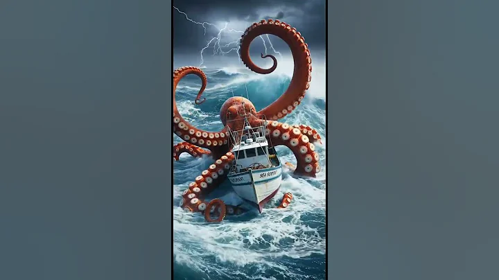 Giant Octopus vs Ship ⚡ | AI Generated Scene #GiantOctopus #SeaMonster #shorts