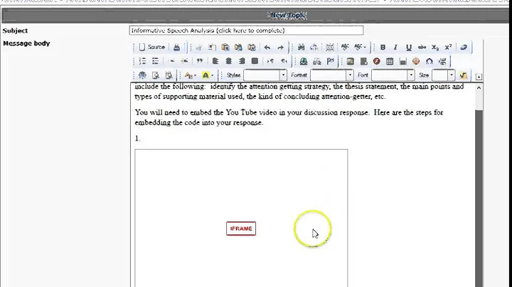 Paste Embed Code in Discussion