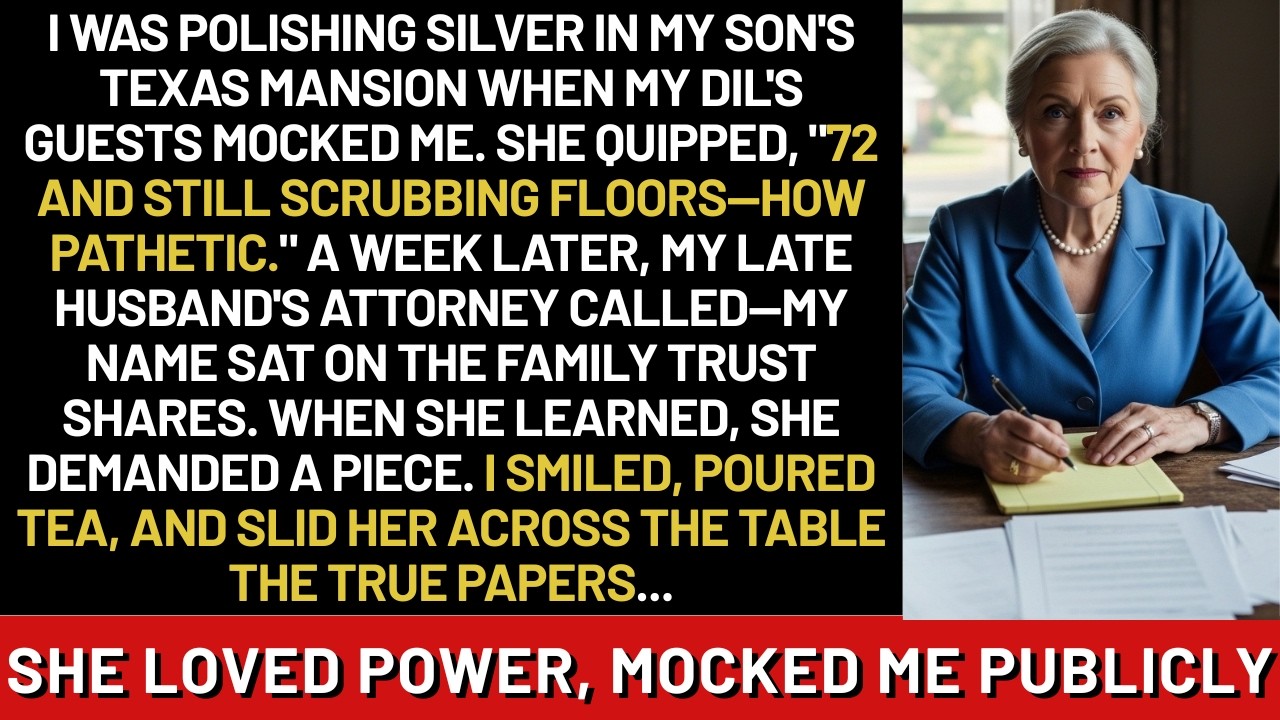 When I Was Cleaning My Son’s Mansion, My Daughter-in-Law’s Guests Laughed. She Said, “72 and Still…”