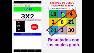 LOTERÍA DE TABLAS DE MULTIPLICAR, ELIGE TABLA MÁXIMA