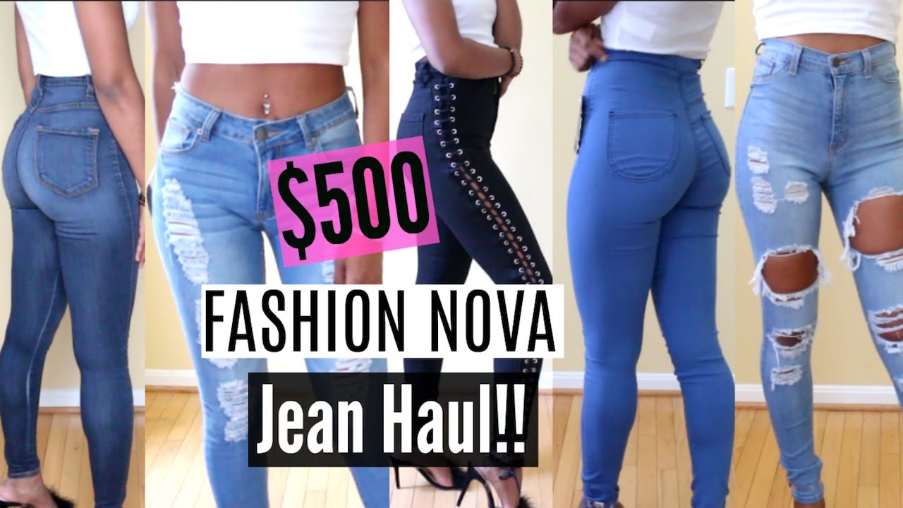$500?!? FASHION NOVA Jeans!!| Try-On Haul - YouTube