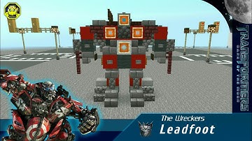 Minecraft -  how to build Leadfoot Robot mode Transformers 3 Dark of the Moon สอนสร้าง ลีดฟูต!!!