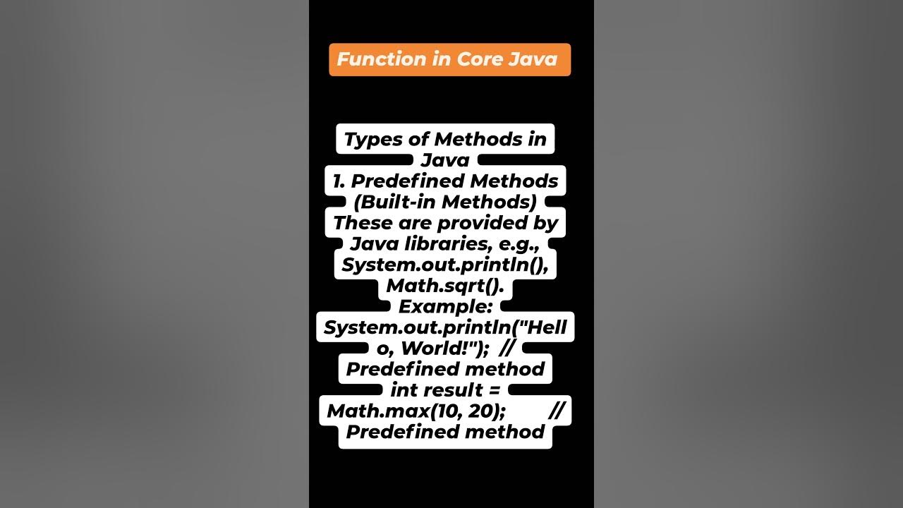 "Exploring Predefined Methods in Core Java: Harness the Power of Built ...