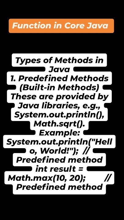 "Exploring Predefined Methods in Core Java: Harness the Power of Built ...