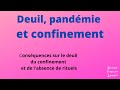 Deuil, pandémie et confinement