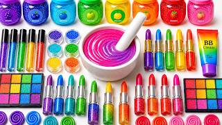Satisfying Slime ASMR 🌈 DIY How To Make Pink Purple Slime Mixing Makeup Lipstick Beads Glitters