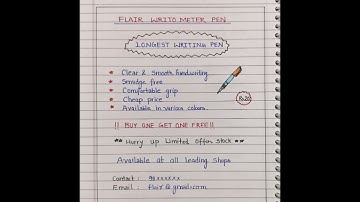 Advertisement writing l Advertisement writing on pen l Advertisement writing class 9/10/11/12