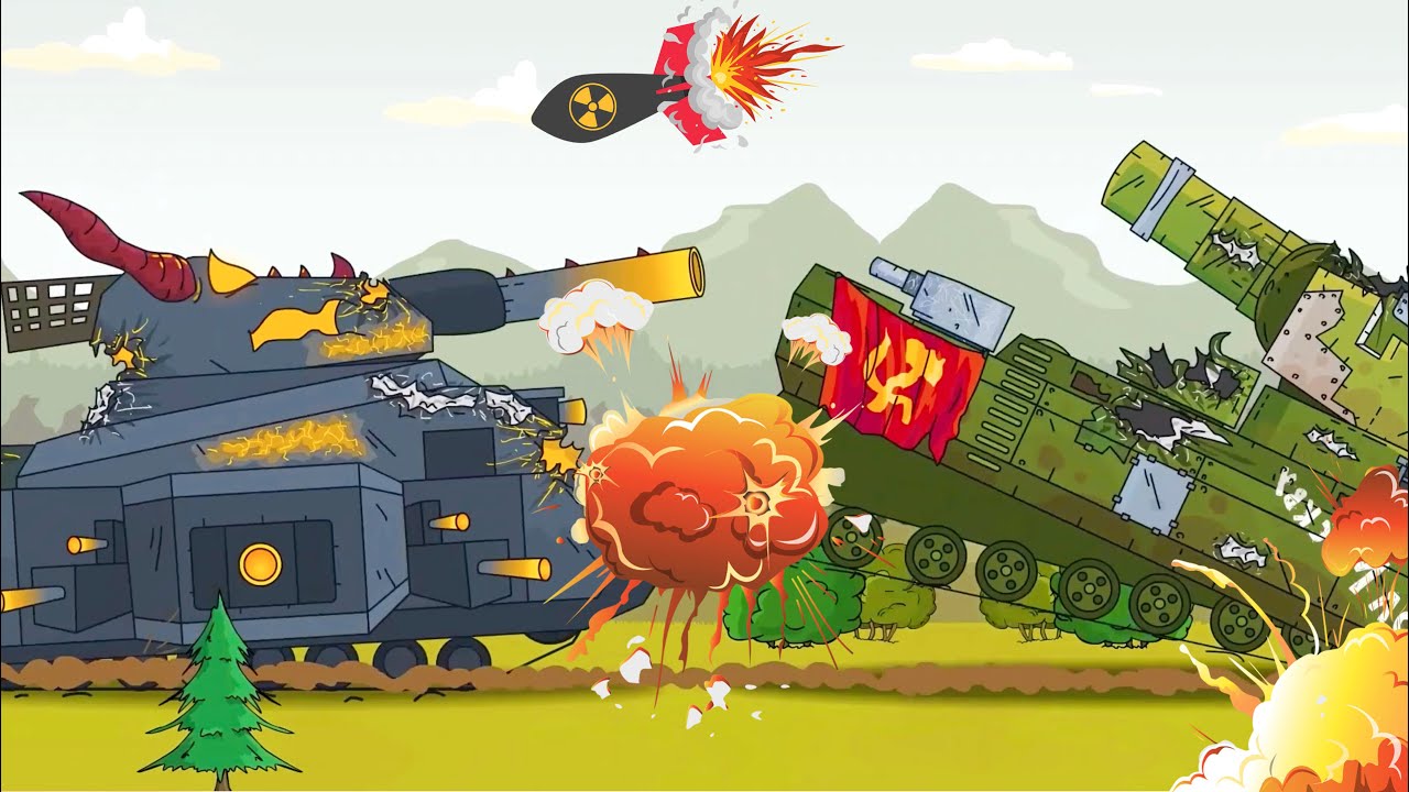 Jahat VS bagus Pertempuran tank  kartun  Mobil  anak kartun  