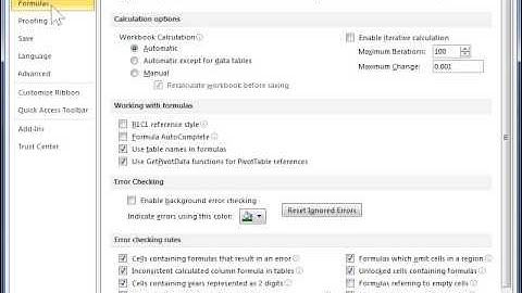 Mark and Correct Common Formula Errors on the Worksheet - Excel 2010