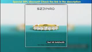 7 Stone Moissanite Ring 100 14K Yellow Gold 585 for Women Classic Jewelry Engag e ment Wedding B