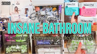 INSANE ✨BATHROOM CLEAN & ORGANIZE! CLEANING + ORGANIZING MOTIVATION 2023 | CLEAN WITH ME