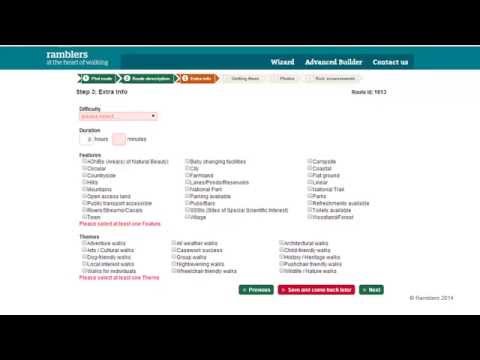 Ramblers Routes Tutorial - Extra Info (step 3)