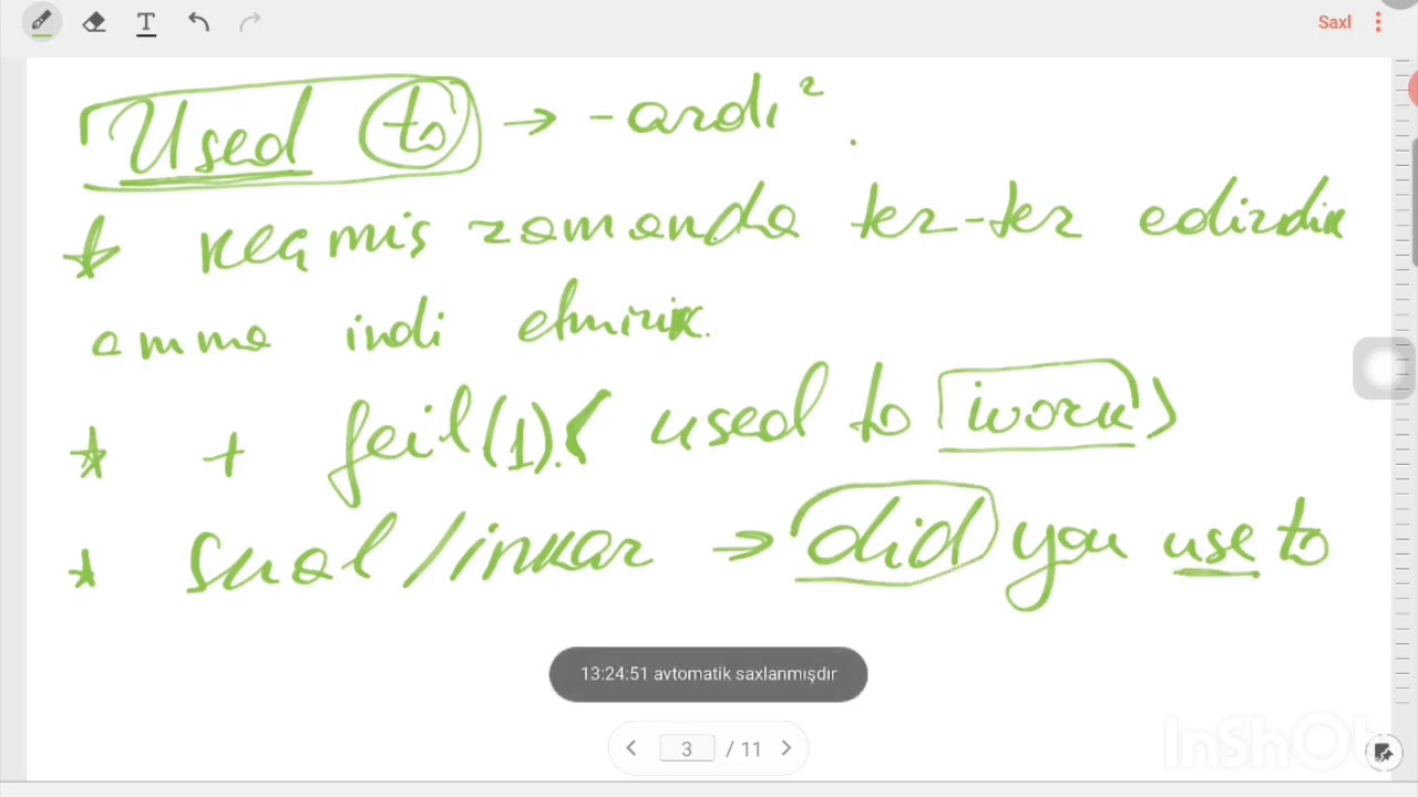 Ingilis dili - 55  TO USE, USED TO, TO BE USED TO (dərs+test)