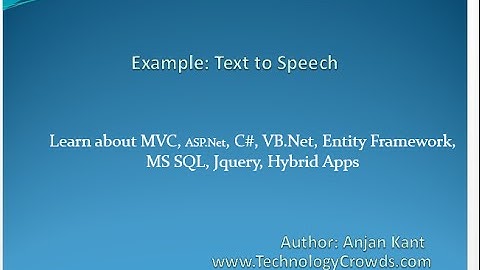 Csharp Example: Text to Speech