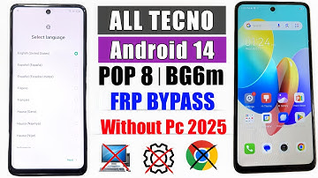 Tecno Pop 8 FRP Bypass Andriod 14 |Tecno (BG6m) Google Account Unlock |Without Pc Latest Update 2025