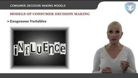 CONSUMER DECISION MAKING MODELS