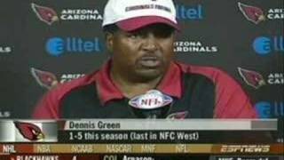 Dennis Green flips after loss to Chicago Bears.