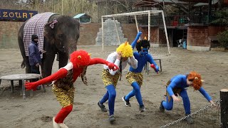 ゾウさんが豆まきで鬼退治
