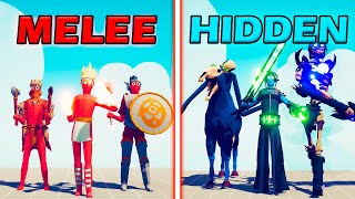 NEW HIDDEN UNITS vs MELEE UNITS TEAM - Totally Accurate Battle Simulator | TABS