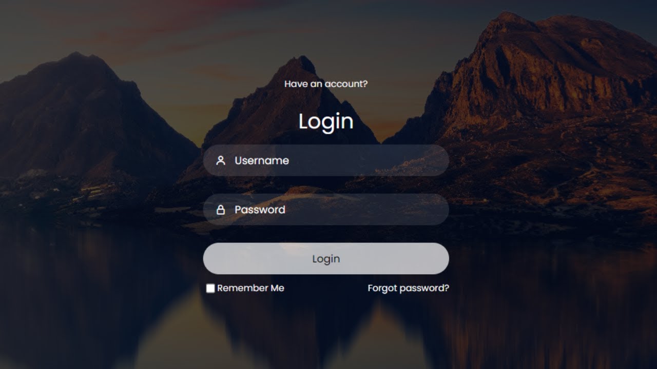 Login form using HTML & CSS ||Transparent Login Form - YouTube