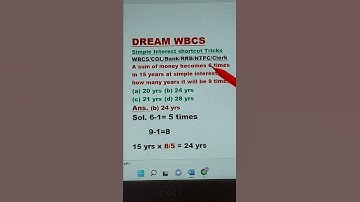 SIMPLE INTEREST Short Tricks WBCS/CGL/RRB/NTPC/Clerk/Group D #shorts #short feed #youtube shorts