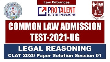 Legal Reasoning I CLAT 2020 Actual Paper Solution with ProTalent