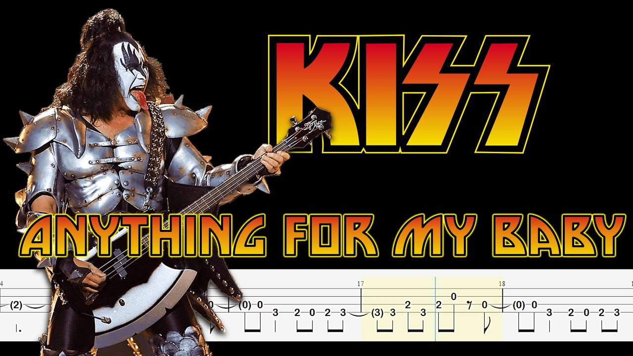 Kiss Anything For My Baby (Bass Tabs + Notation + Tutorial ) By Gene