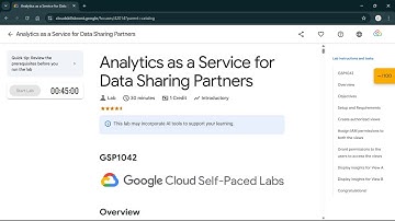 Analytics as a Service for Data Sharing Partners | #qwiklabs | #GSP1042 #CLI