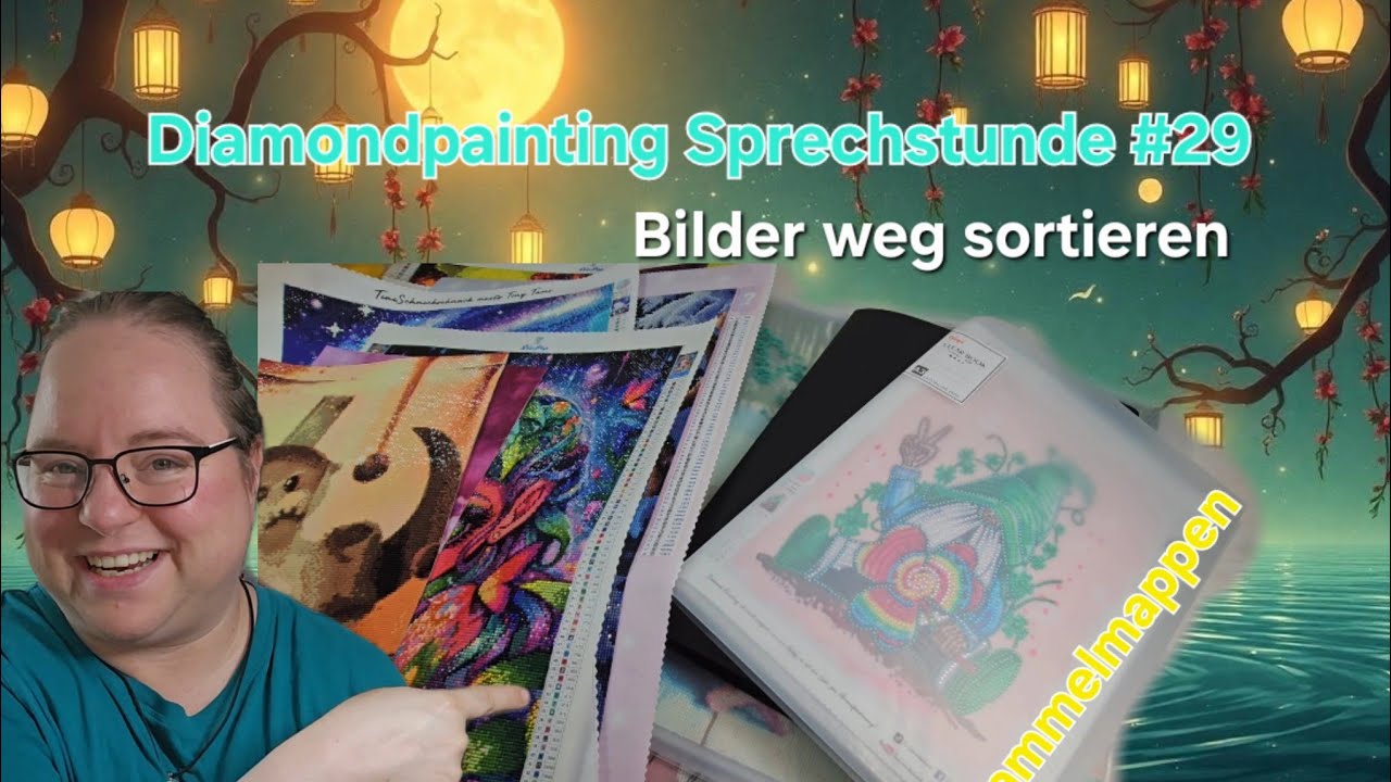 Meine fertigen Diamondpainting Bilder in Sammelmappen sortieren.