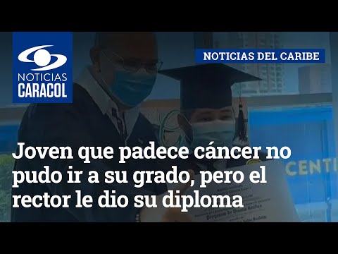 Joven que padece cáncer no pudo ir a su grado, pero el rector le dio su diploma en el hospital