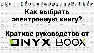 Как выбрать электронную книгу. Краткое руководство от ONYX BOOX.