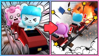 (SUB)Boom!! 🔥 Boom!! 🔥 Exploding Cart!! 🎢 Can beat this stage...?! 😱😱 Challenge~!! 🔥🔥