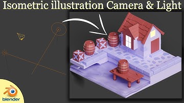 Isometric illustration Orthographic Camera & Light Setup 𝐓𝐮𝐭𝐨𝐫𝐢𝐚𝐥 in 𝐁𝐥𝐞𝐧𝐝𝐞𝐫 .