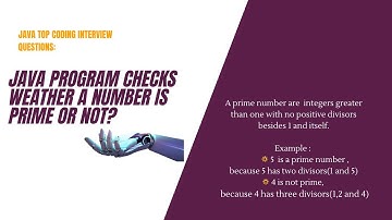 Java | Coding interview | Java program checks weather a number is prime or not?
