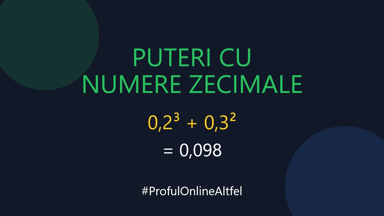 🔢 Puterea numerelor zecimale | 0,2³ + 0,3² explicat pas cu pas | Clasa a V-a