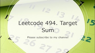 Leetcode 494  Target Sum