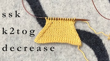how to knit // ssk + k2tog decrease (step by step)