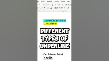 Different types of Underline in MS Word #xcelin #shorts #msword #exceltips