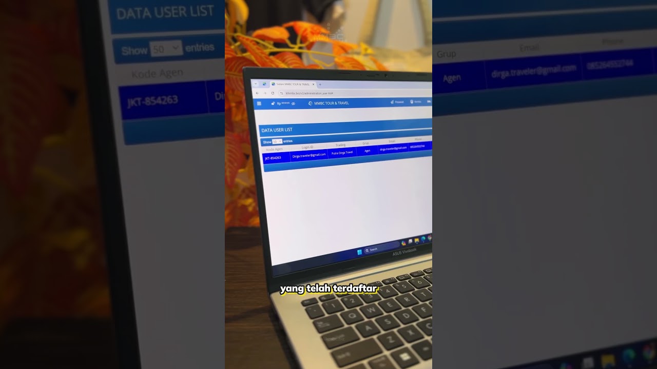 Daftar Akun melalui User List