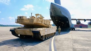 Loading M1A1 Abrams Tank onto C-17 Globemaster III @Warhistoryonline