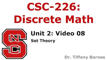 Video 08: Unit 2 - Set Theory