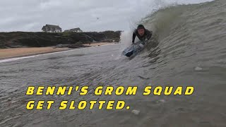 KH: SPRING SWELL and the GROM SQUAD get waves// School's out for EASTER! Bodyboarding & Surfing.