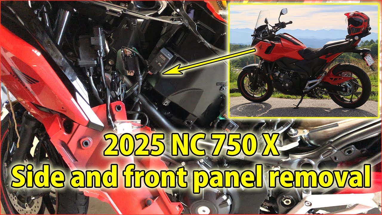 Новый Honda NC750X 2025 года — как снять обтекатель, капот и боковые крышки.
