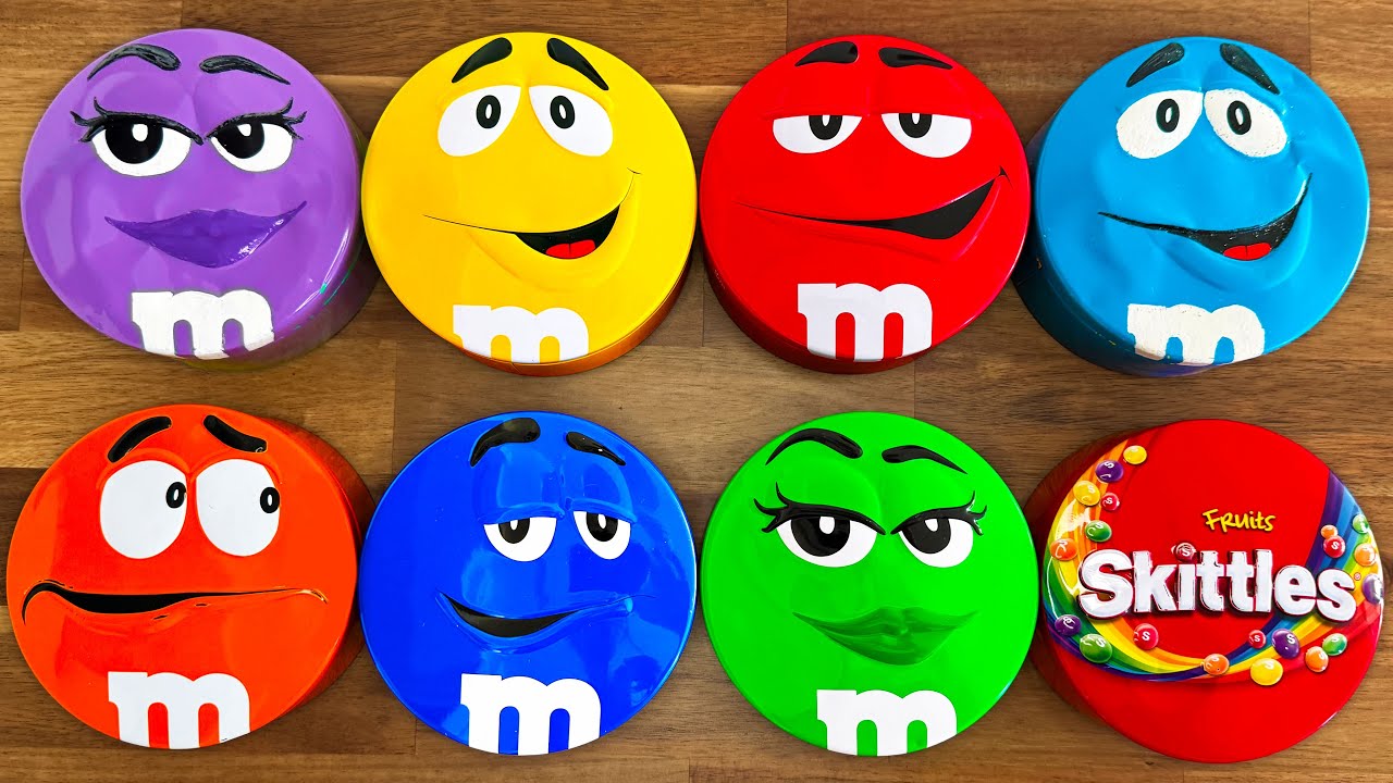 Satisfying Video | Unpacking Funny Tins with Radiant Skittles and Delicious M&M'S Candy ASMR