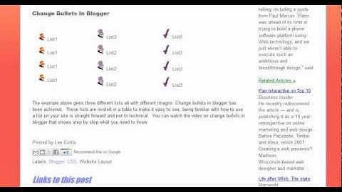 Change Bullets In Blogger