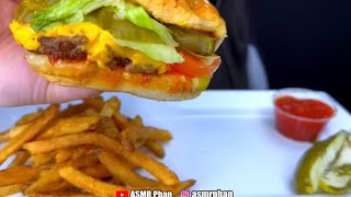 ASMR Phan - CHEESEBURGER & FRIES from FIVE GUYS BURGERS *Bites Only*