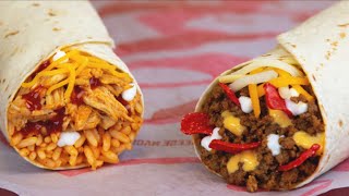 Taco Bell NEW Grande Burritos Three Cheese Nacho Vs Chicken Enchilada
It’s a Burrito smackdown in this corner
The Chicken Enchilada Burrito features seasoned rice, shredded chicken, red sauce, reduced fat sour cream and cheddar cheese wrapped in a warm tortilla.
And in the opposing corner
The Three Cheese Nacho Burrito combines seasoned beef, nacho cheese sauce, red tortilla strips, reduced fat sour cream and a three cheese blend in a warm tortilla.
#cravingmenu
#tacobell
#mrhappy0121
#tacobelldollarmenu Taco Bell NEW Grande Burritos Three Cheese Nacho Vs Chicken Enchilada